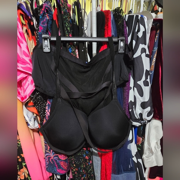 🍁Torrid 46c Bra 3x Panty  Tara Lynn - Microfiber Strappy Push-Up Plunge Bra Set - Picture 2 of 10